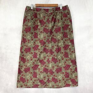 Eddie Bauer Corduroy Skirt Womens‎ 10 Floral Boho Indie Cottagecore Goblincore